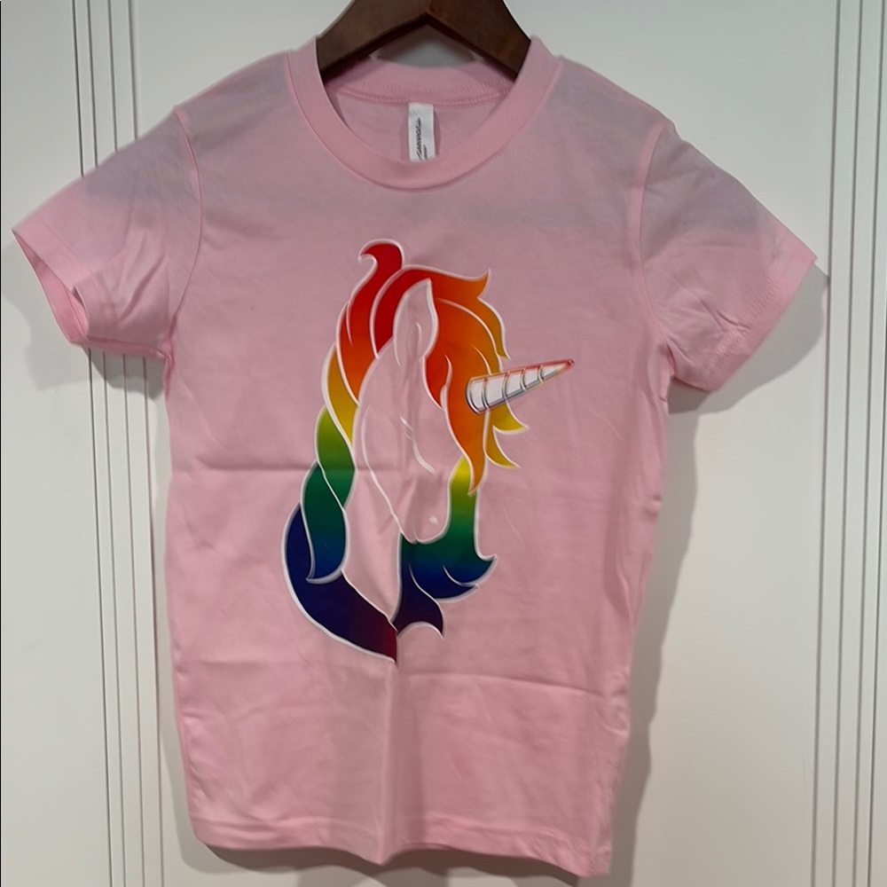 Pink Rainbow Unicorn Kids T-Shirt - Happy Pride